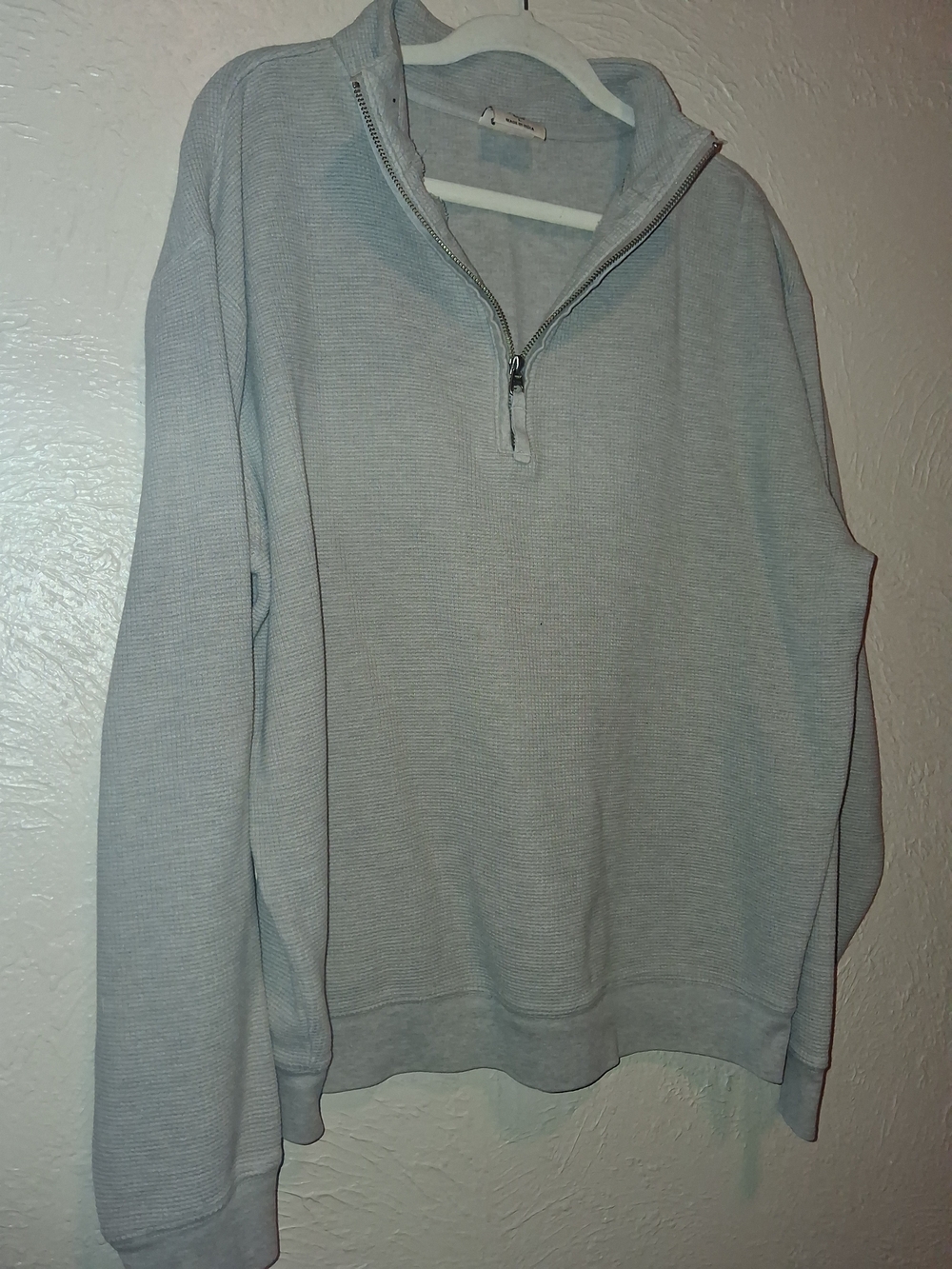 Men's Light Gray Quarter-Zip Sweater